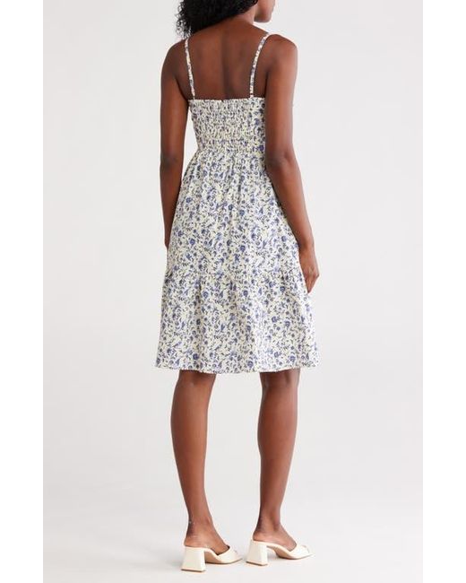 Eliza J Gray Bow Front Fit & Flare Midi Dress