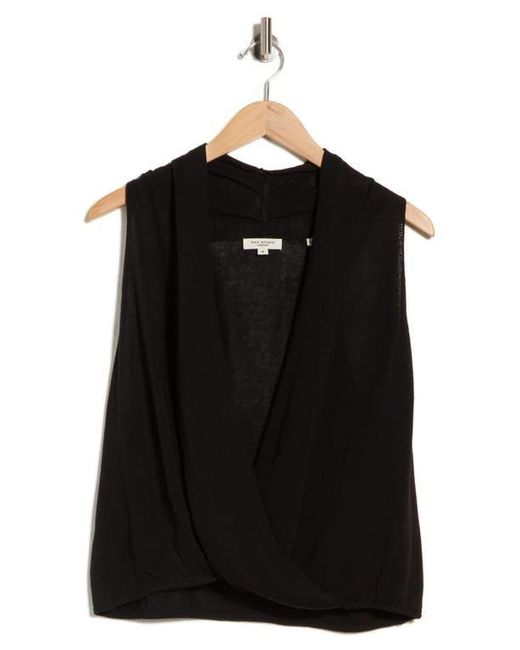 Max Studio Black Drape Front Top