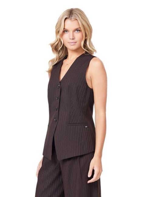 Scotch & Soda Black Pinstripe Longline Vest