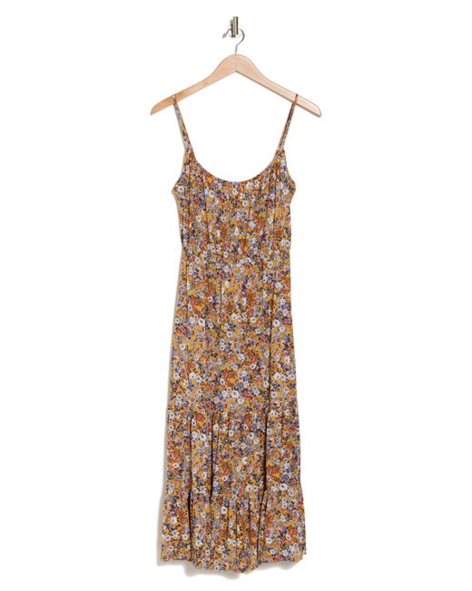 WEST K Natural Floral Tiered Midi Sundress