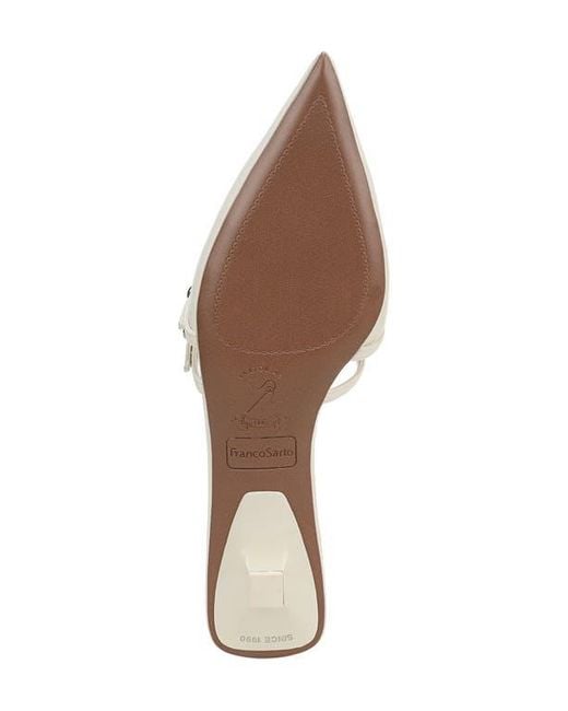 Franco Sarto White Pia Pointed Toe Mule