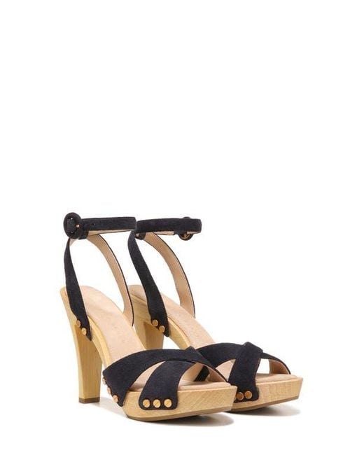 Veronica Beard Blue Lamont Platform Ankle Strap Sandal