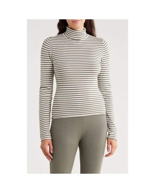 Splendid Gray X Cella Jane Stripe Layering Turtleneck Sweater