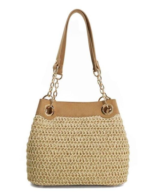 Dune Metallic Damara Raffia Tote