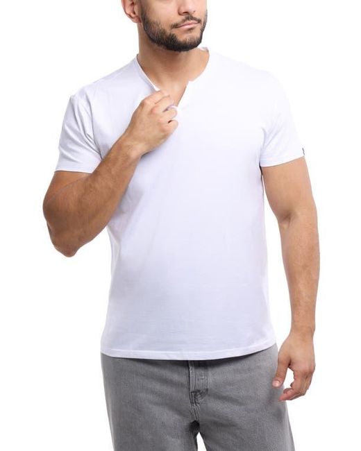 Xray Jeans White Split Neck Jersey T-Shirt for men