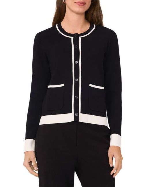 Halogen® Black Contrast Trim Cardigan