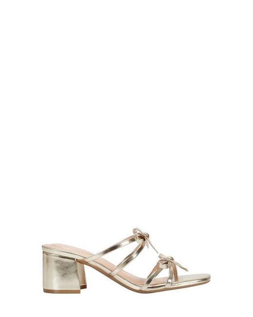 Bandolino White Margil Block Heel Bow Sandal