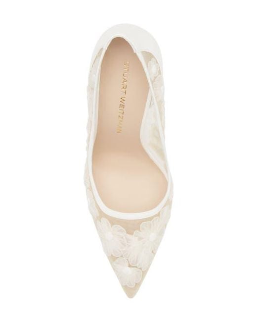 Stuart Weitzman White Stuart Power 100 Pump