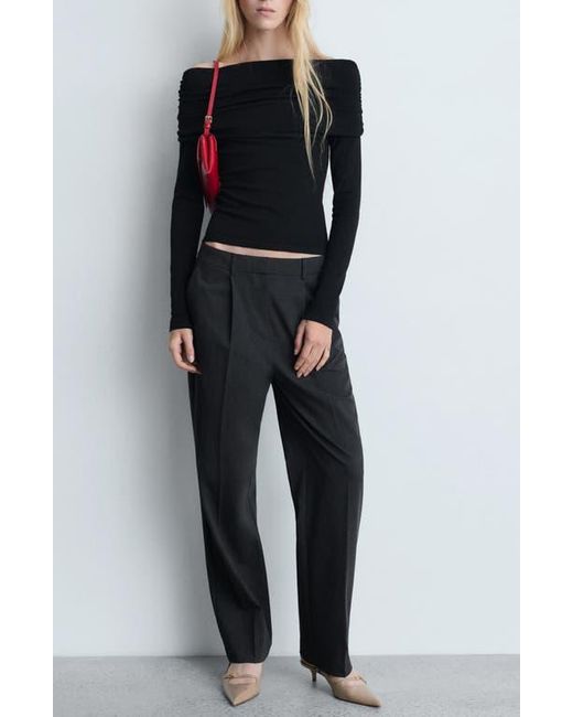 Mango Black Off The Shoulder Sweater