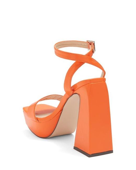 In Touch Footwear Orange Rayla Ankle Strap Platform Sandal