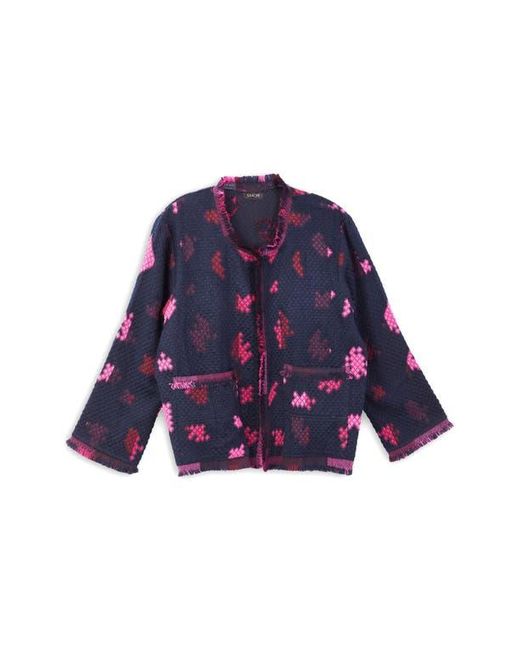 Saachi Blue Fringe Trim Jacket
