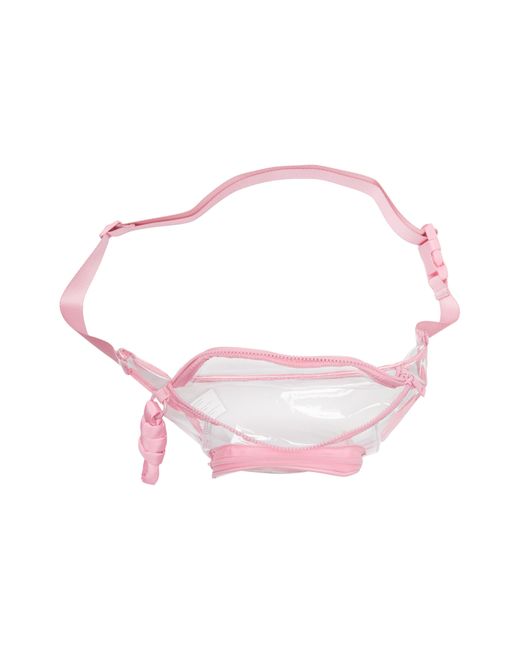Madden Girl Pink Clear Vinyl Belt Bag
