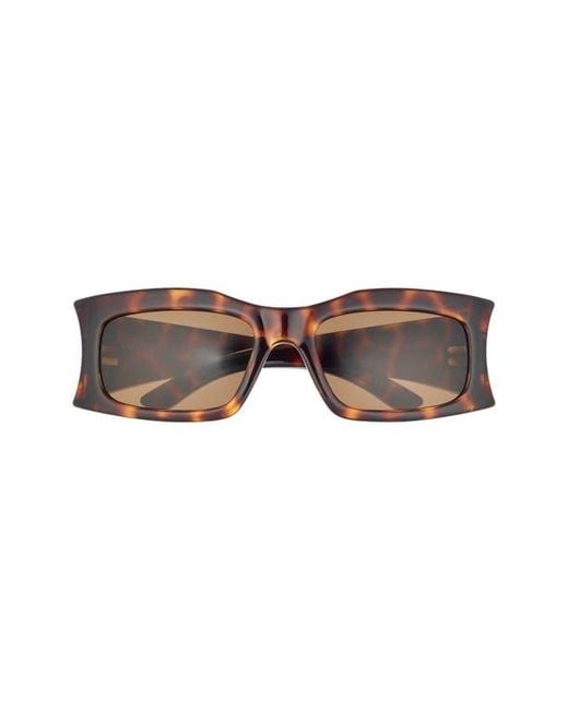 Balenciaga Brown Rectangular Sunglasses