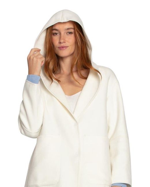 Belle & Bloom White Walk My Way Wool Blend Hooded Coat