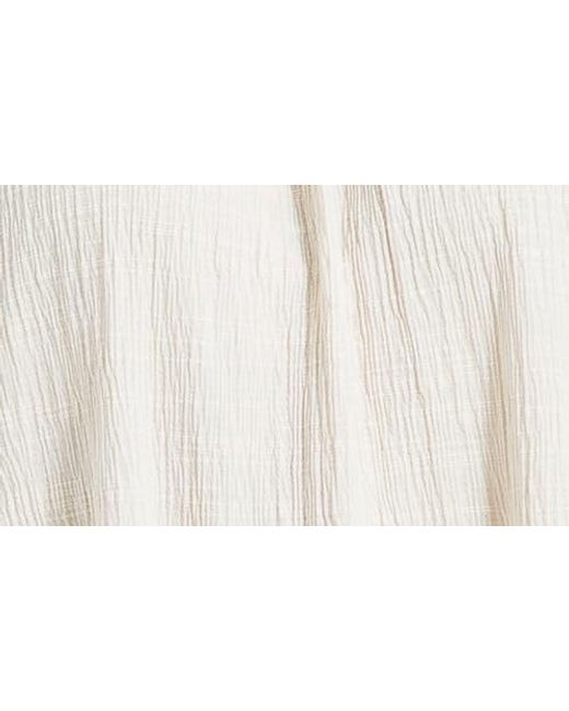 Max Studio White Textured Knit Bubble Sleeve Knit Top