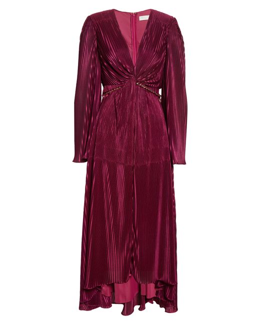 Ramy Brook Purple Kimberly Cutout Long Sleeve Pleated Dress In Plumberry At Nordstrom Rack