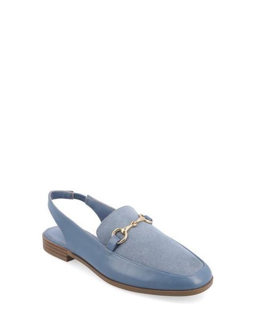 Journee Collection Blue Lainey Slingback Flat