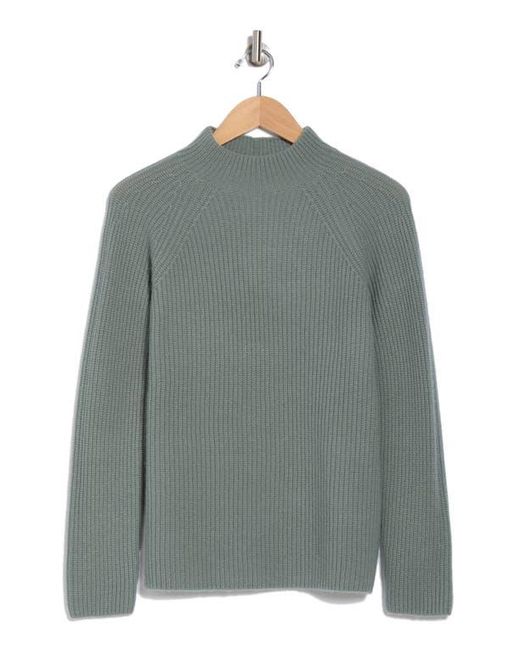 Vince Gray Ribbed Mock Neck Pullover