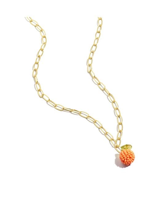 Madewell Multicolor Orange Beaded Pendant Necklace