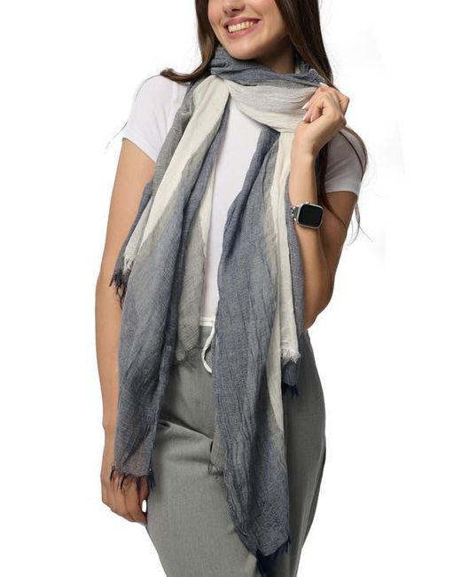 Saachi Blue Stripe Print Scarf