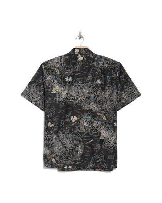 Tori Richard Black You Are Here Printed Button-Up Shirt for men