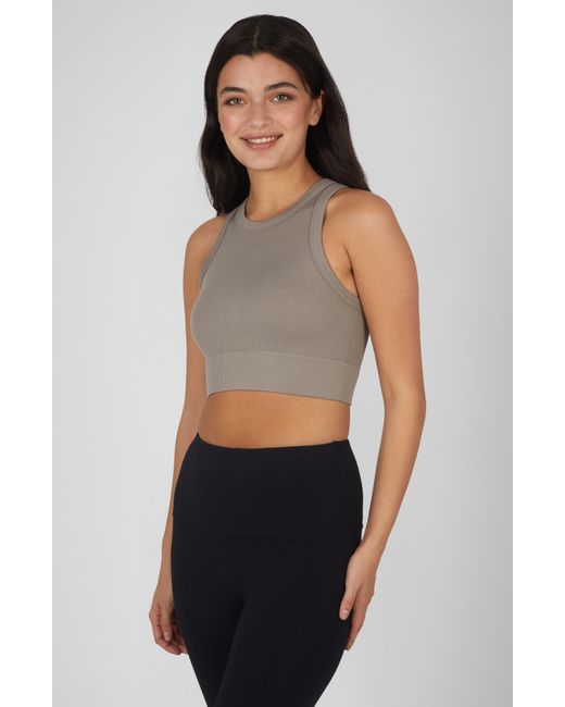 90 Degrees Gray 3-pack Seamless Ribbed Crop Tank Tops