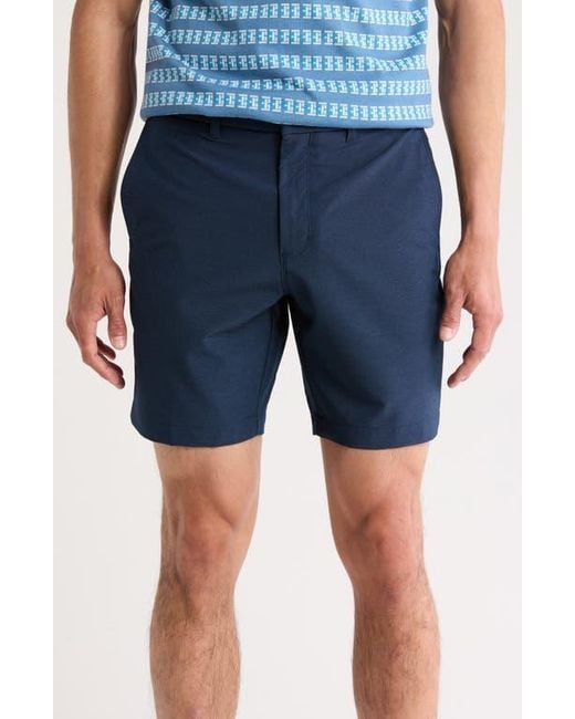 Original Penguin Blue Technical Flat Front 7.5-Inch Shorts for men