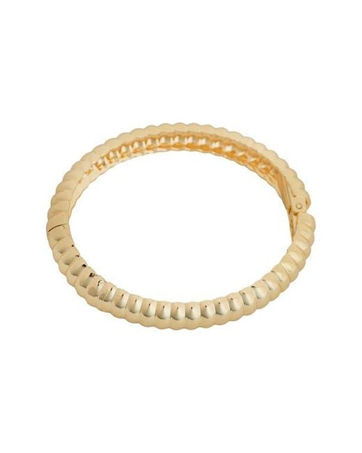 Panacea Metallic Grooved Hinge Bangle Bracelet