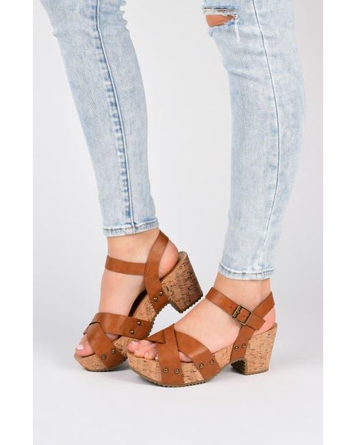 Journee Collection Brown Platform Sandal