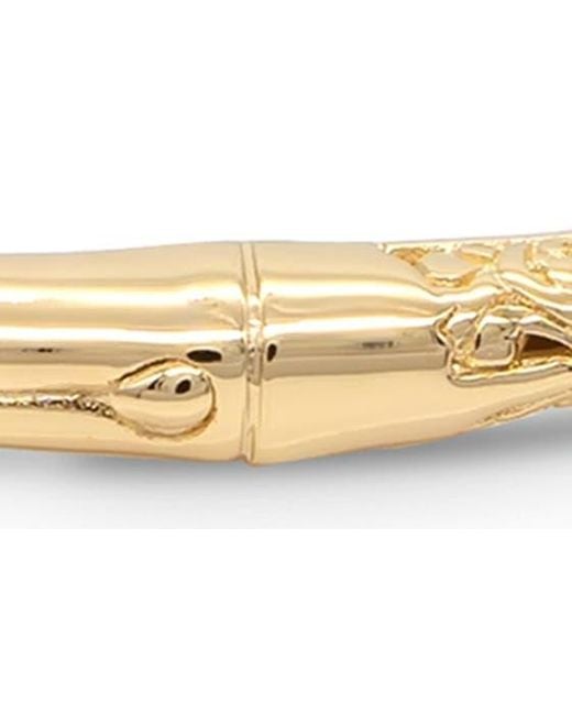 DEVATA Metallic 14k Gold Plate 4mm Dragon Bone Bangle Bracelet
