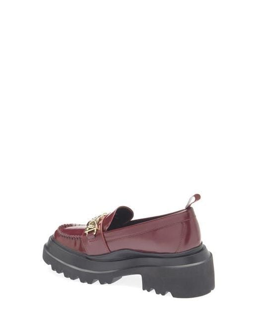 G.H.BASS Purple Chain Lug Sole Platform Loafer