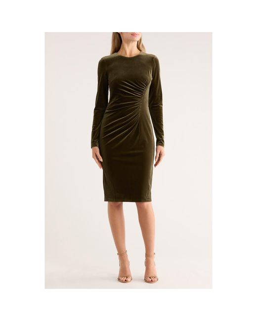 chinese dress ladies Eliza J Women's Side Ruched Velvet Sheath Dress (Regular & Petite) main image 1