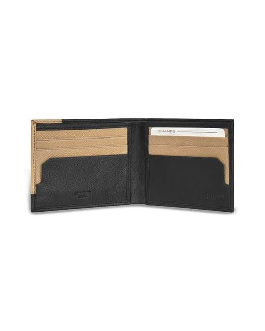 CHAMPS Black Iconic Bifold Wallet for men