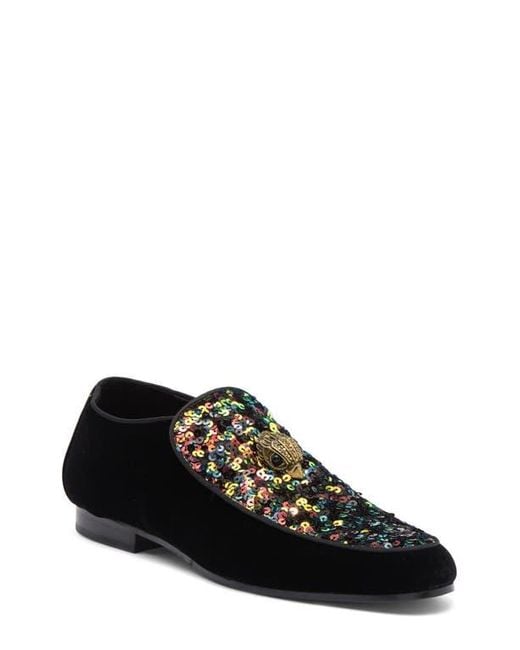 Kurt Geiger Black Hugh Eagle Patent Loafer for men