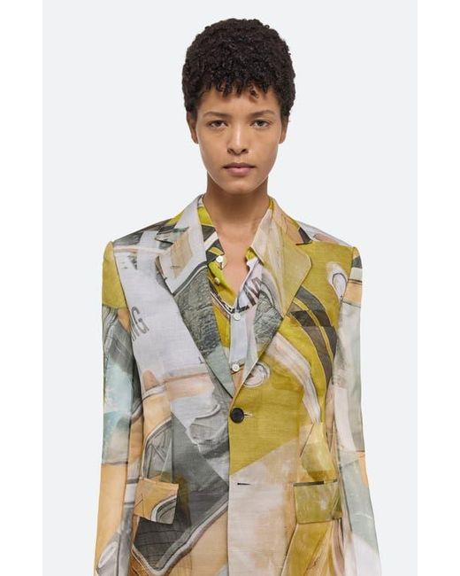 Helmut Lang Green Print Blazer