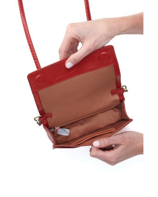 Hobo International Red Jill Leather Phone Crossbody Bag