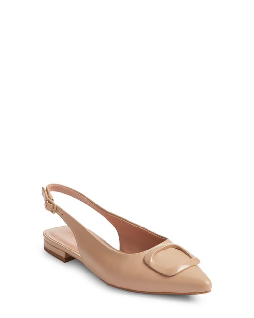 Nordstrom Natural Becca Pointed Toe Slingback Flat