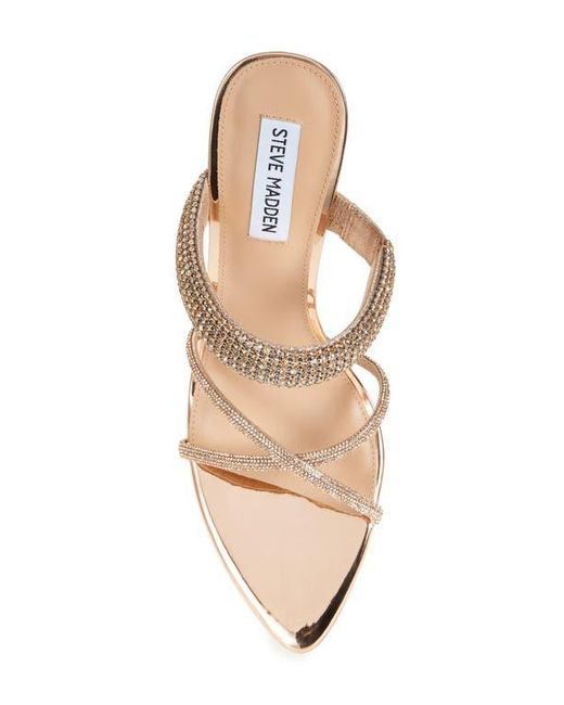 【Steve Madden】Camina クリスタル ストラップ サンダル Steve Madden Camina Crystal Strap Slide Sandal (Women