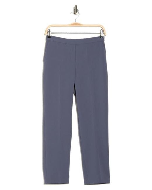 Theory Blue Treeca Flat Front Crop Pull-On Pants