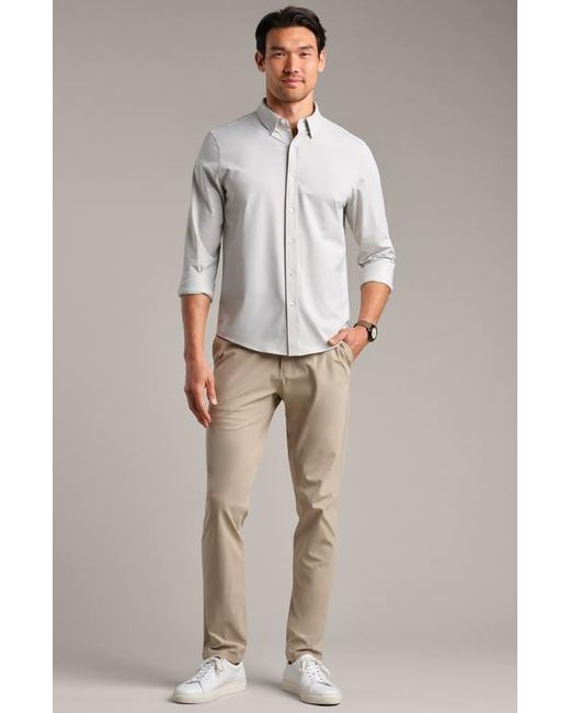 Rhone Gray Commuter Classic Fit Stretch Button-Up Shirt for men