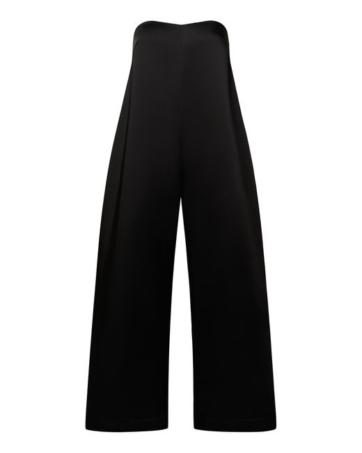 We Wore What Black Empire Bust Strapless Wide Leg Jumpsuit