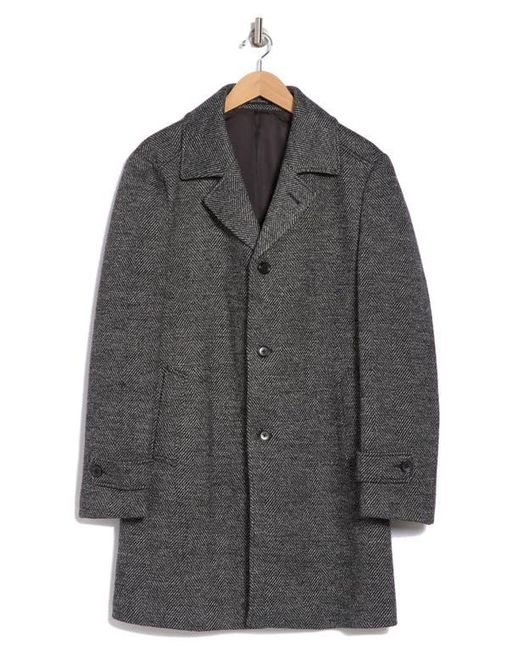 English Laundry Gray Chevron Wool Blend Overcoat for men