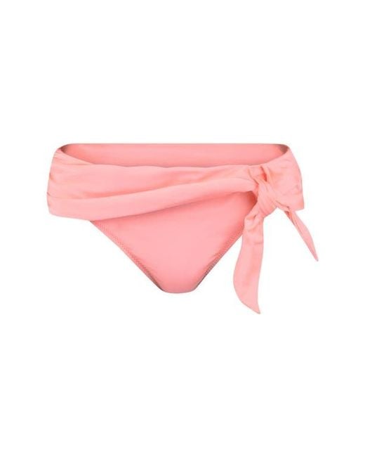 Sunshine 79 Pink Solid Sash Hipster Bikini Bottoms