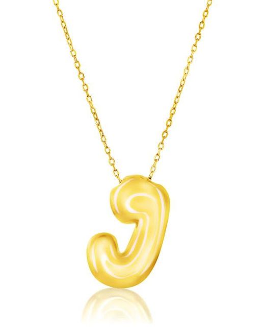 Simona Metallic Bubble Initial Pendant Necklace