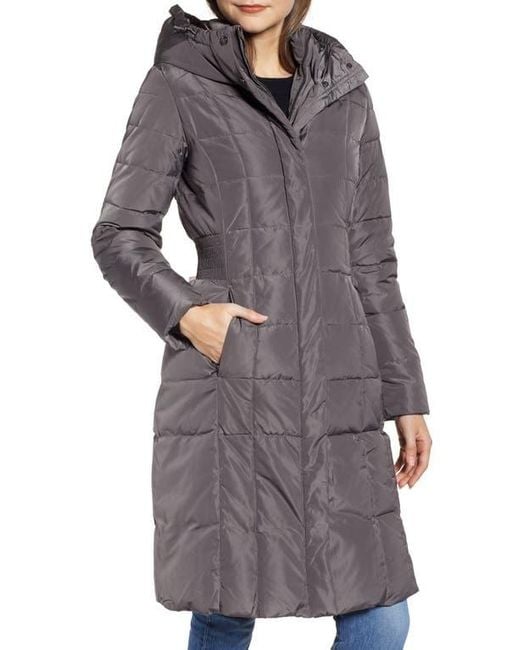 Cole Haan Quilted Down Puffer Coat in Gray Lyst