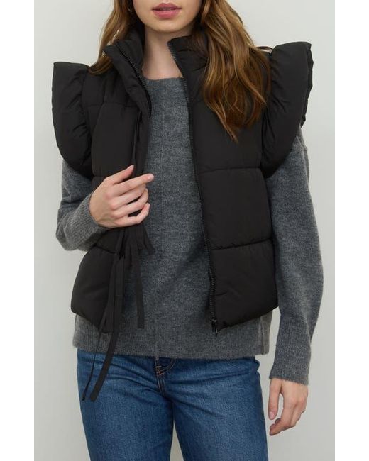 Blu Pepper Bow Puffer Vest in Black Lyst — free download