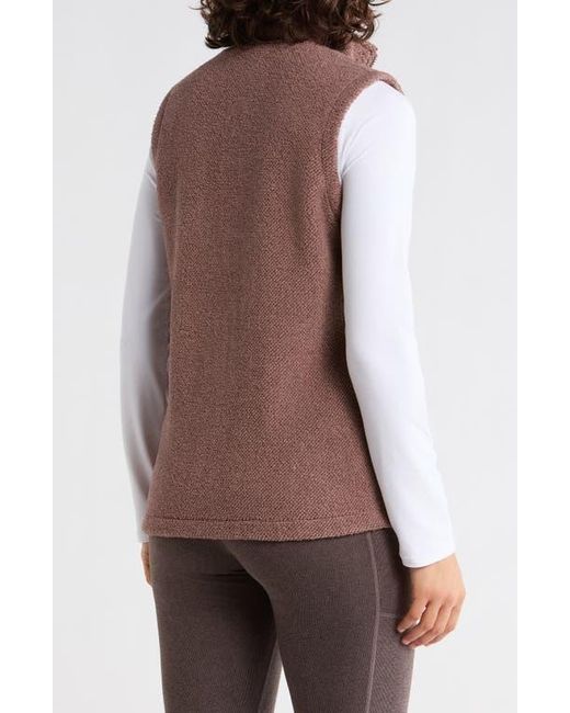 Balance Collection Brown Amara Fleece Knit Zip Vest
