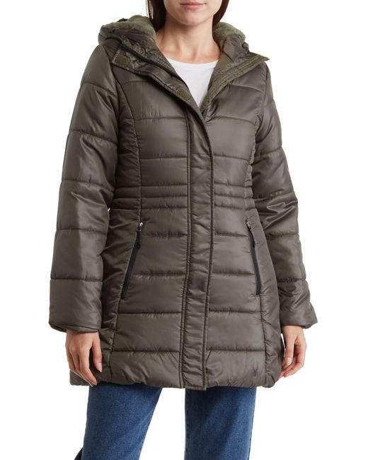 Spyder Brown Yara Faux Fur Lined Puffer Jacket