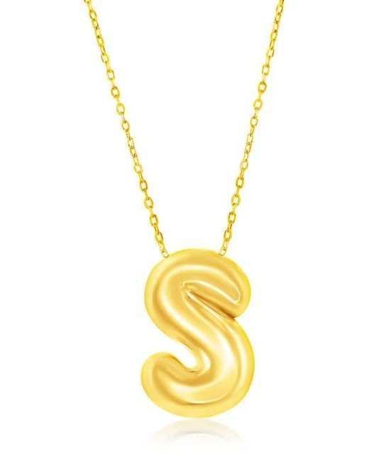 Simona Metallic Bubble Initial Pendant Necklace