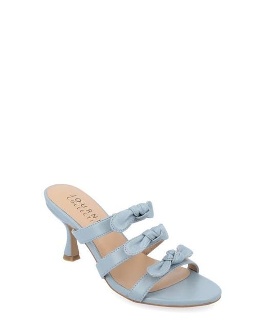 Journee Collection White Kristina Bow Strap Slide Sandal